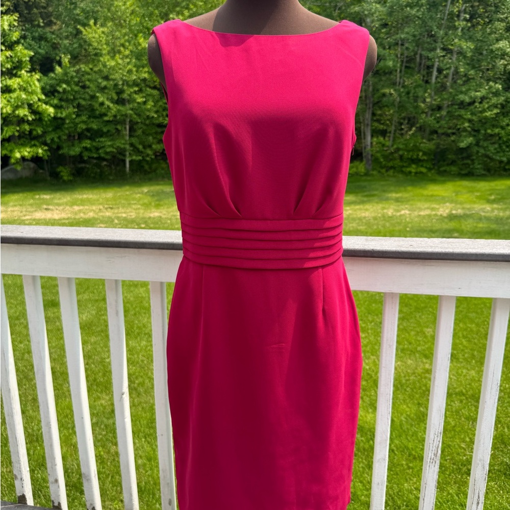 Banana Republic Red Ruched Midi Dress